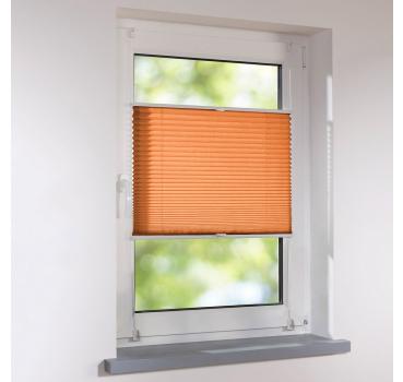 Plissee Klemmfix Faltstore UNIVERSAL Faltrollo ohne Bohren - Farbe orange