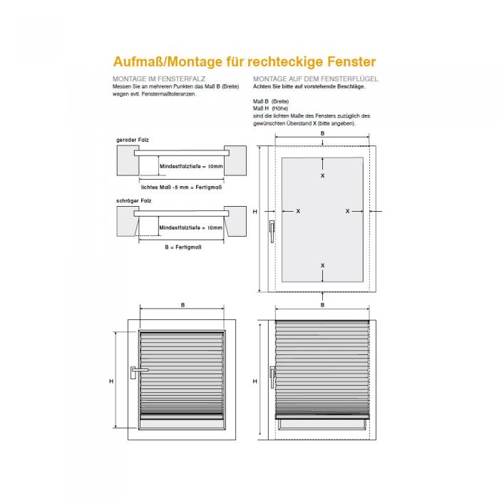 Plissee Klemmfix Faltstore UNIVERSAL Faltrollo ohne Bohren - Farbe anthrazit